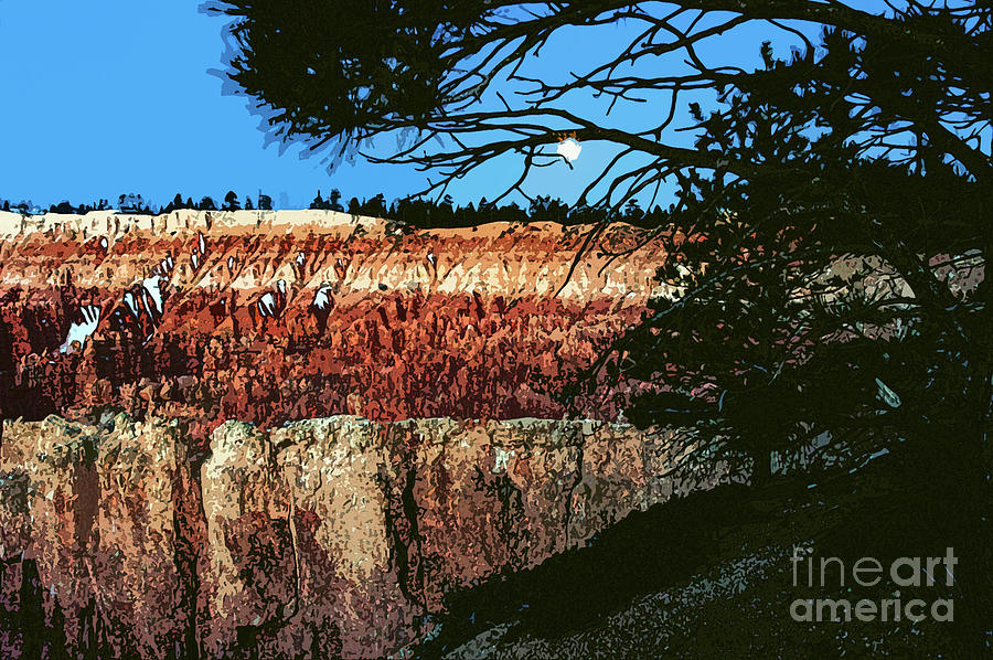 Morning Light and Moon Light in Bryce Canyon 4 Photograph by Bob Phillips
