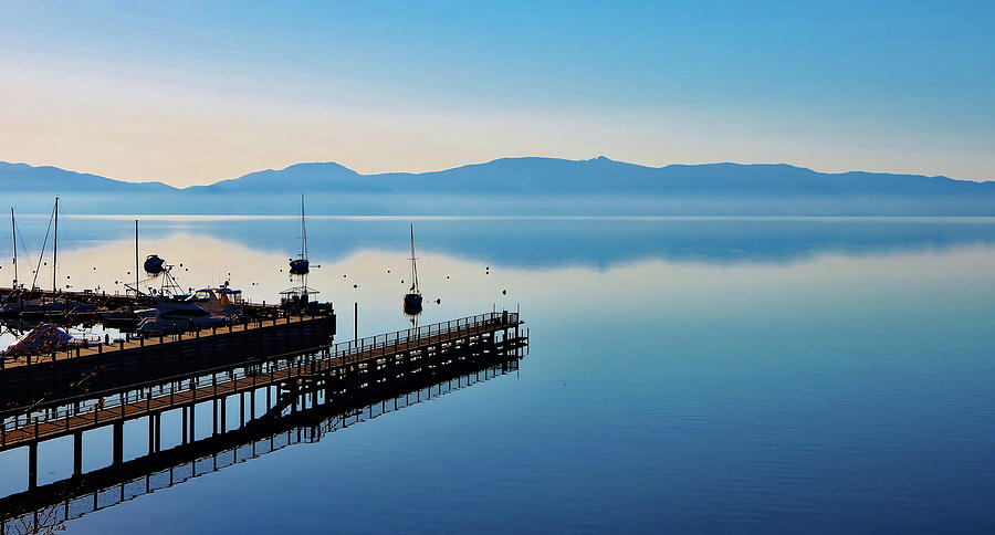 Morning Light at Tahoe City Harbor Photograph by Marilyn MacCrakin