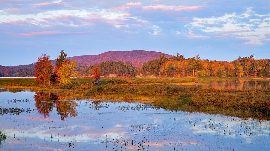 Morning Light on Raquette Pond Photograph by Rod Best