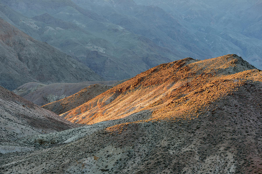 Morning light on the hills at Dantes View, Death Valley, California Photograph by Kevin Oke