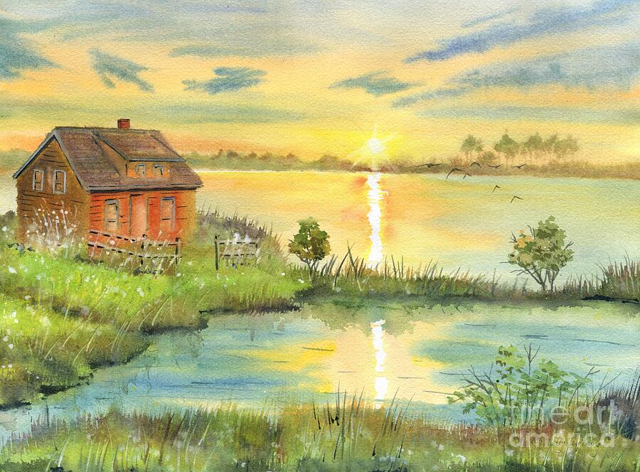 Morning Light On The Marsh  Painting by Melly Terpening