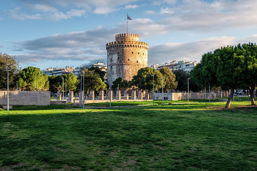 Morning Light on the White Tower of Thessaloniki in Greece Photograph by Alexios Ntounas