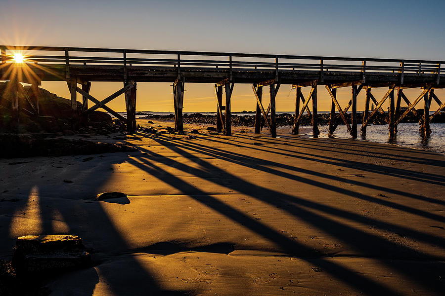 Morning Light Under The Pier.  Photograph by Jeff Sinon
