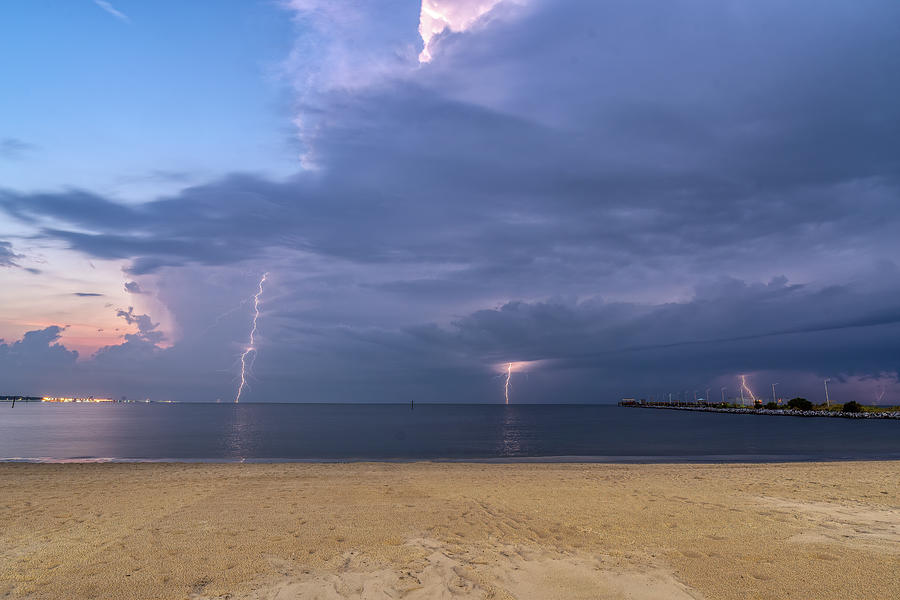 Morning lightning Photograph by Brian Wright