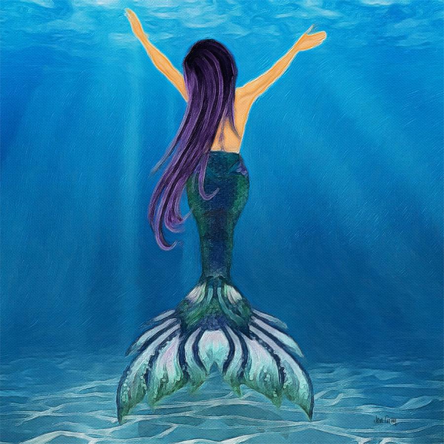 Morning Mermaid Painting by Jen Gray | Fine Art America