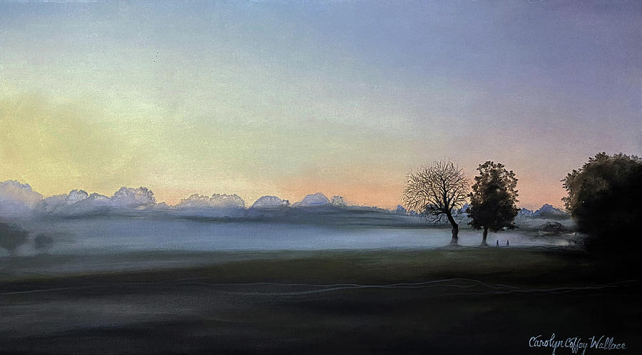 Morning Mist Encounter Painting by Carolyn Coffey Wallace