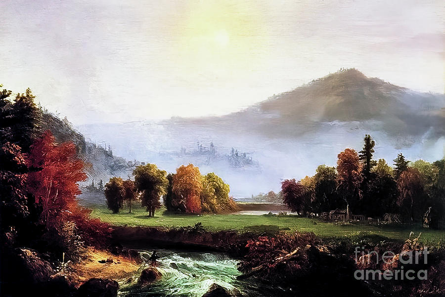 Morning Mist Rising in Plymouth New Hampshire by Thomas Cole 183 Painting by Thomas Cole