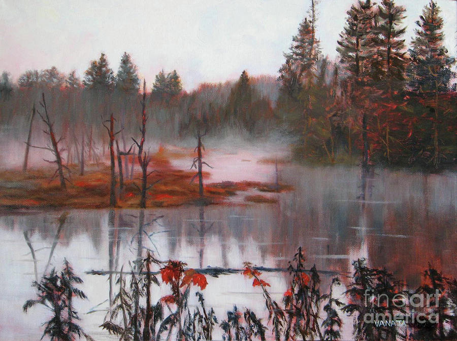 Morning Mist Painting by Vanajas Fine-Art