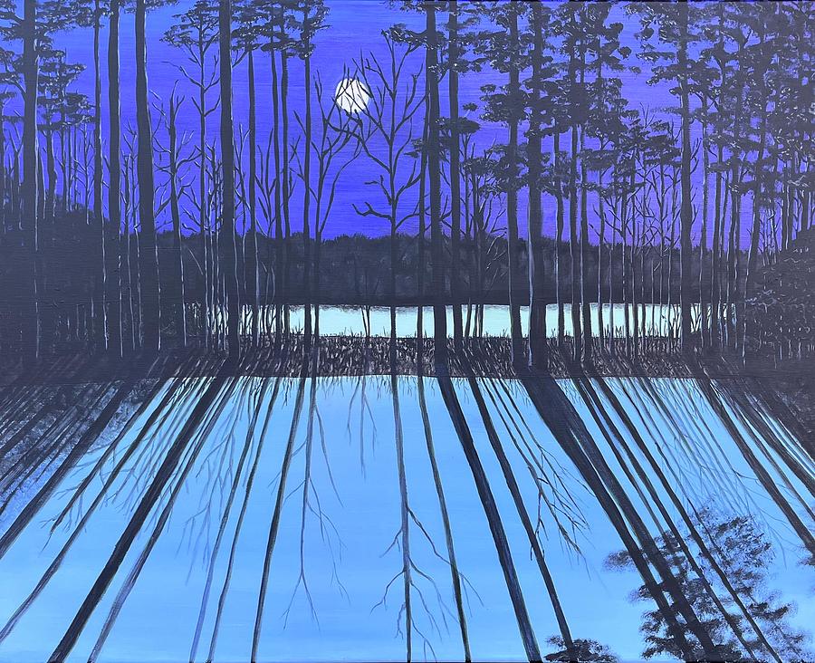 Morning Moon Shadows Painting by Boots Quimby