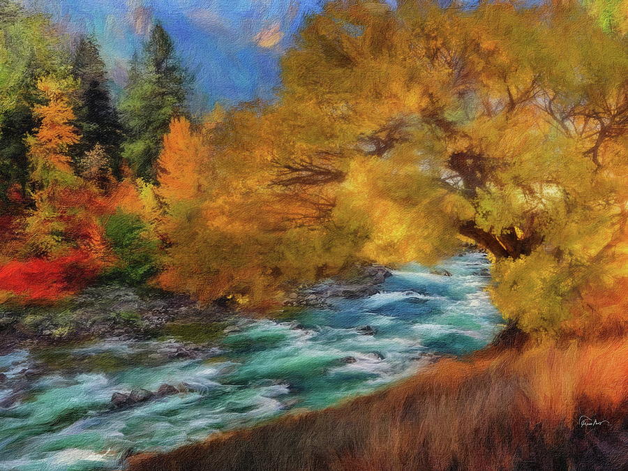 Morning Mountain River Digital Art by Russ Harris