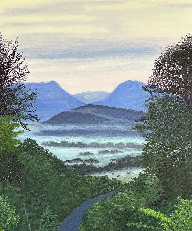 Morning Mountains Painting by Boots Quimby