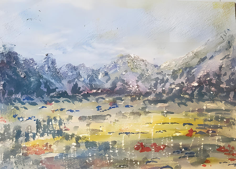 Mountain Painting - Morning Mountains  by David Price