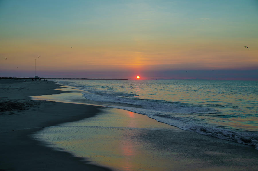 Morning On The Beach - Cape May Sunrise Photograph By Bill Cannon 