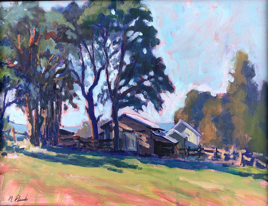 Barn Painting - Morning on the Farm by Margaret Plumb