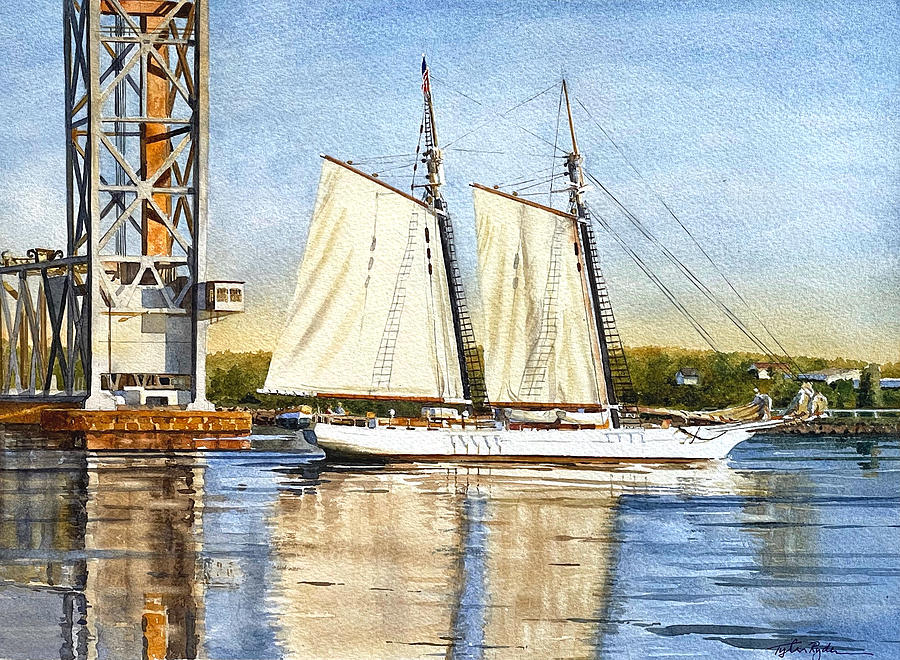 Schooner Painting - Morning Passage by Tyler Ryder