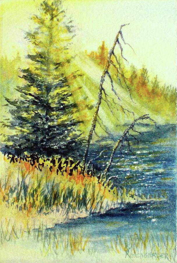 Tree Painting - Morning Rays by Carolyn Rosenberger