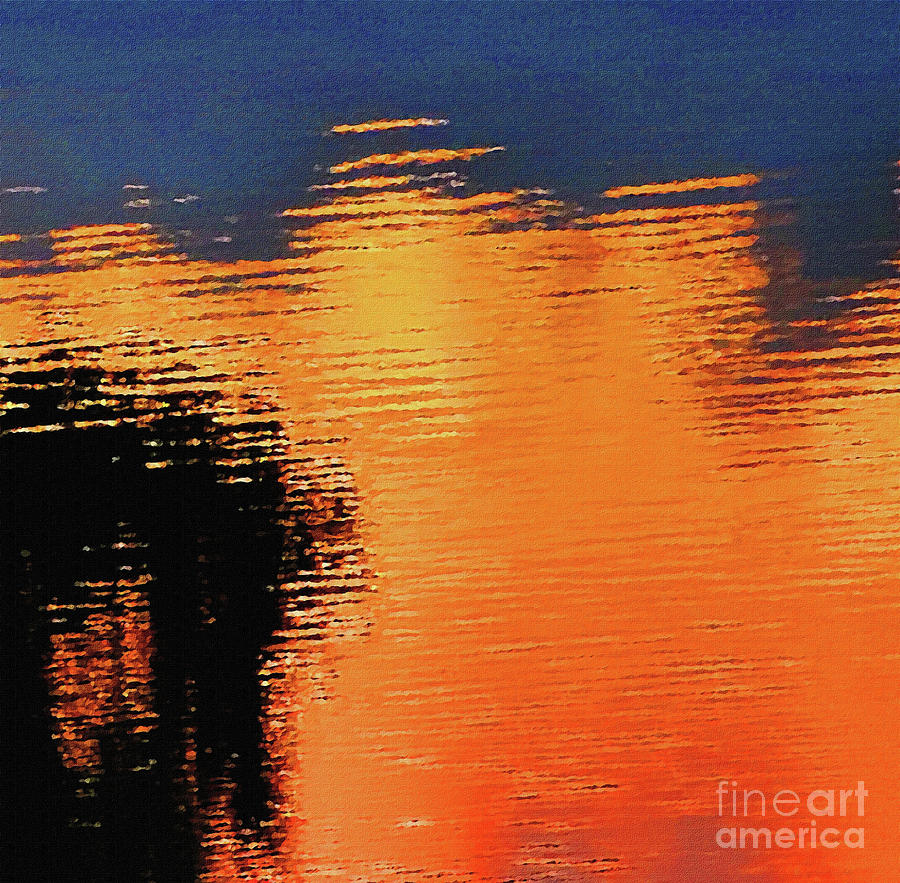 Morning Reflecting in Orange Mixed Media by Sharon Williams Eng