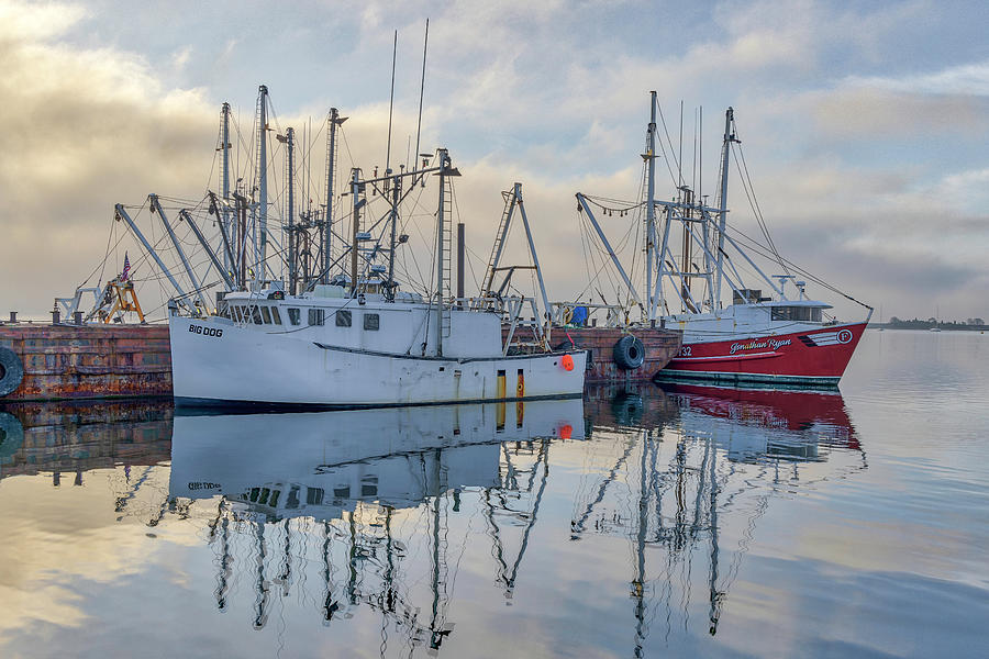 Morning Reflection at New Bedford Harbor Massachusetts Photograph by Juergen Roth