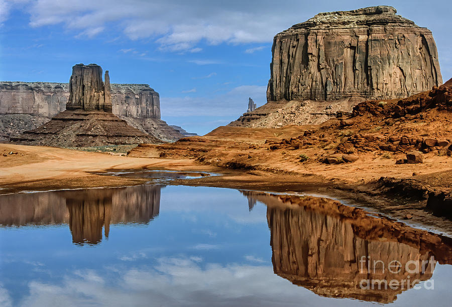 Morning Reflections In Monument Valley Photograph by Sandra Bronstein