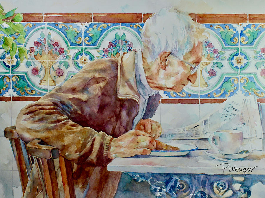 Portrait Painting - Morning Routine by Pam Wenger