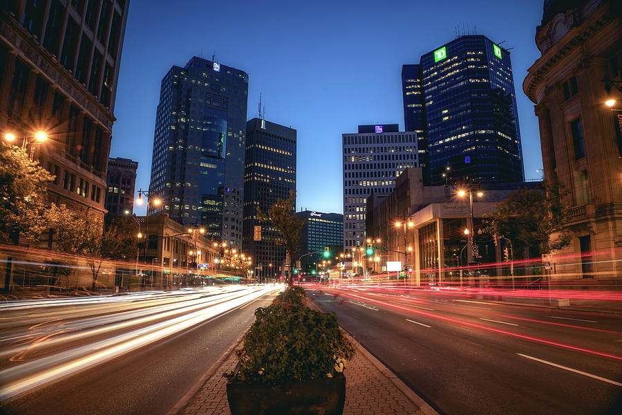 Morning rush in downtown Winnipeg Photograph by Jay Smith