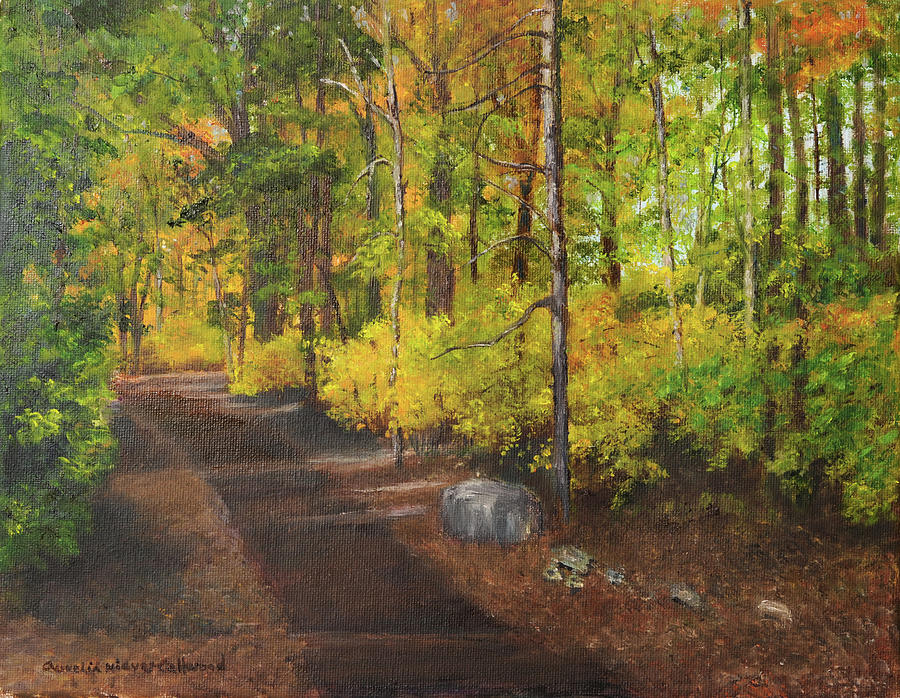 Tree Painting - Morning Shadows by Aurelia Nieves-Callwood