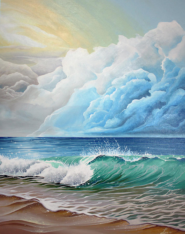 Morning Shore Break Painting by William Love