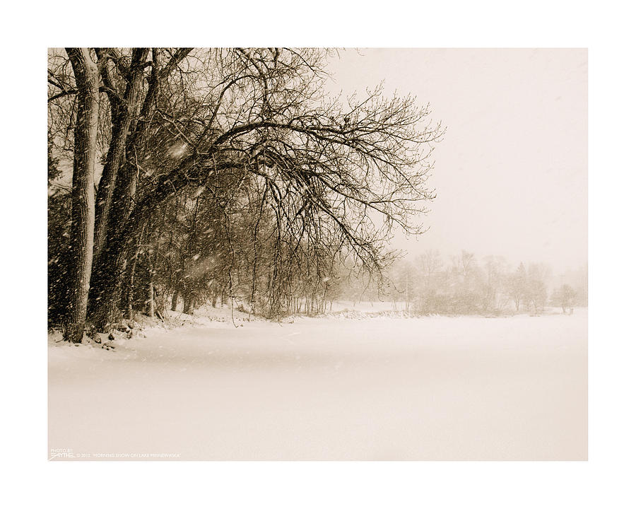 Morning Snow on Lake Minnewaska Photograph by Faythe Mills