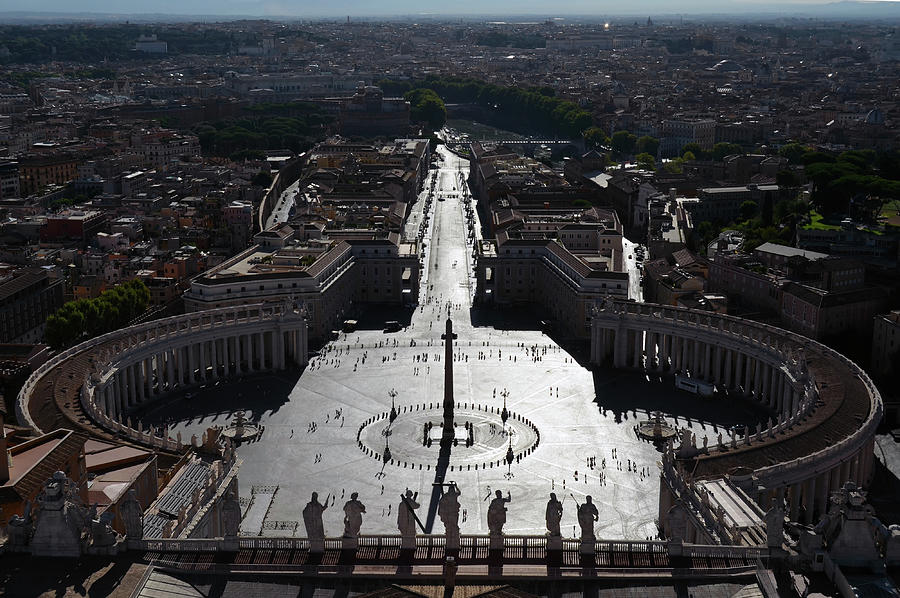 Morning Sun on St. Peters Square Vatican City Rome Photograph by Shawn OBrien