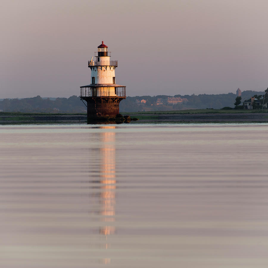 Morning Sunlight on Hog Island Shoal Light Photograph by Andrew Pacheco