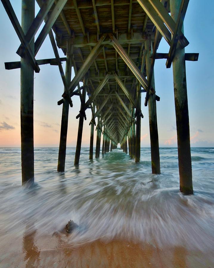 Morning Surf under Surf City Pier Photograph by David Knowles | Fine ...