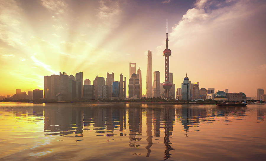 Morning Time In Shanghai City  Photograph by Anek Suwannaphoom