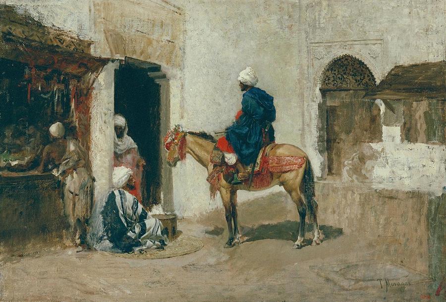 Moroccan on Horseback circa Drawing by Tomas Moragas Spanish - Fine Art ...