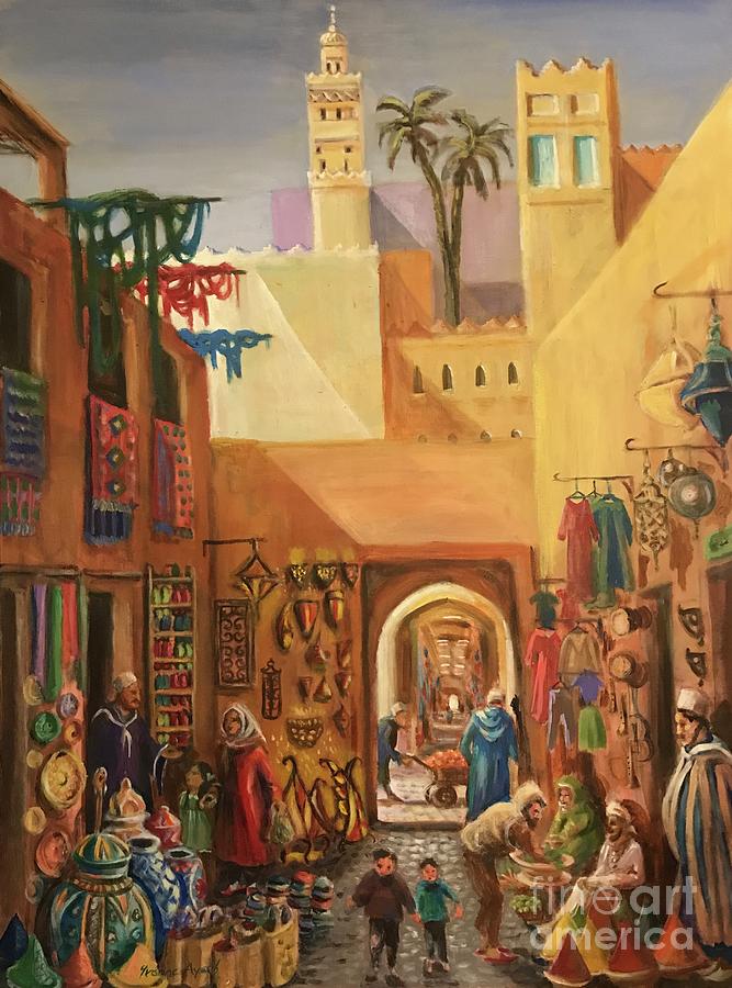 Moroccan Street Scene Painting