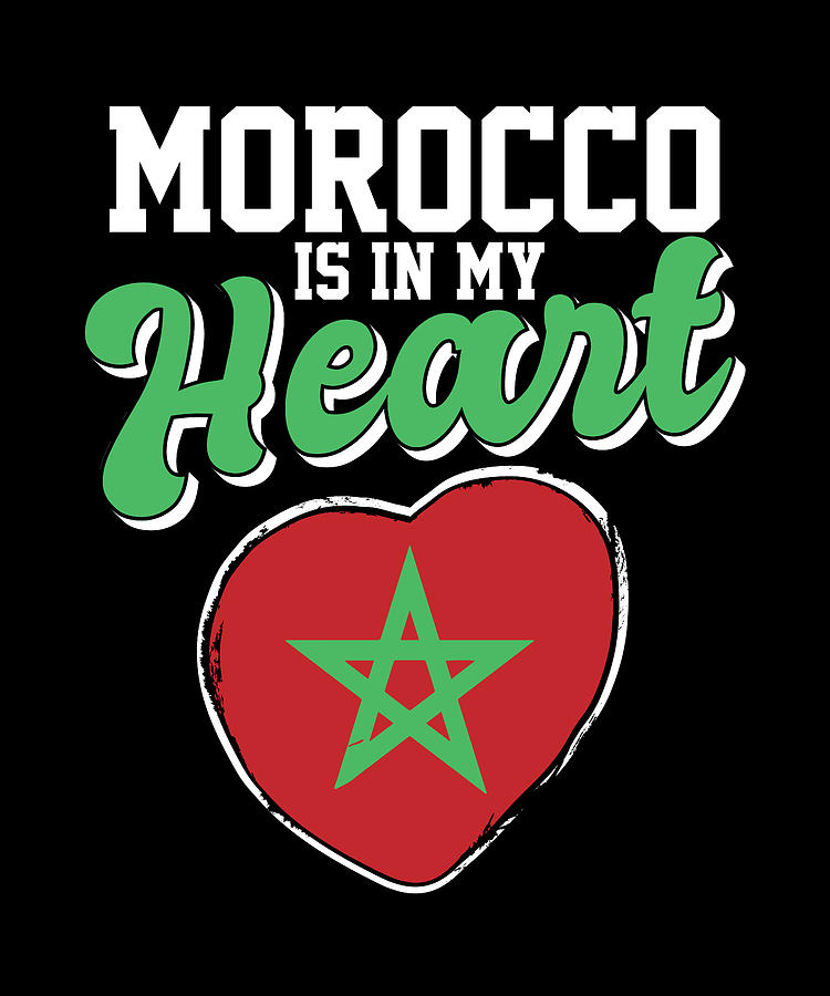 Morocco flag love heart hoodie