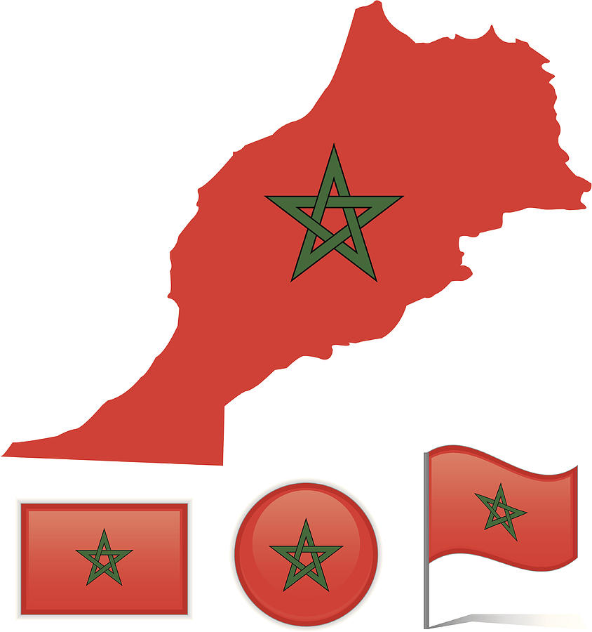 Morocco map & flag Drawing by Alextom2k