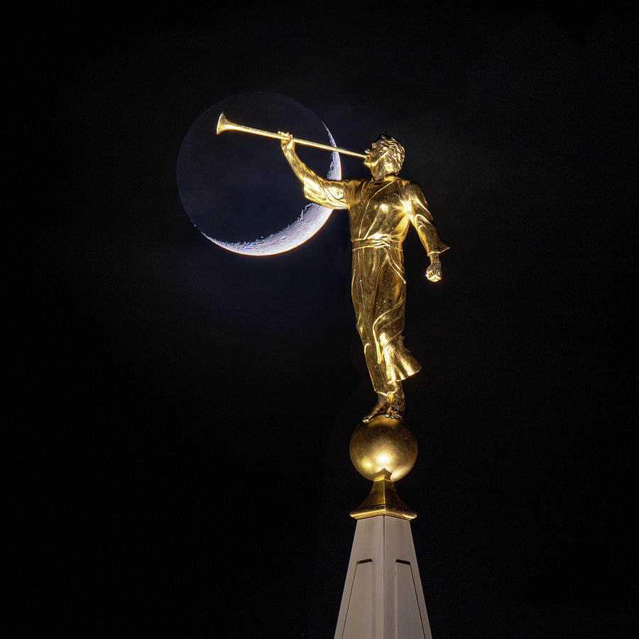 Moroni and Crescent Moon Photograph by Steve Ferro