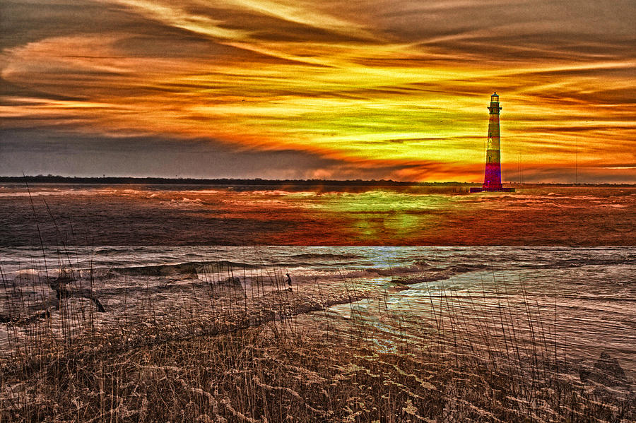 Morris Island Lighthouse Sunrise Photograph by Bill Barber