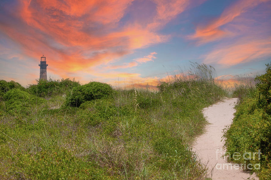 Morris Island Lighthouse - Sunset - Folly Beach Photograph by Dale Powell