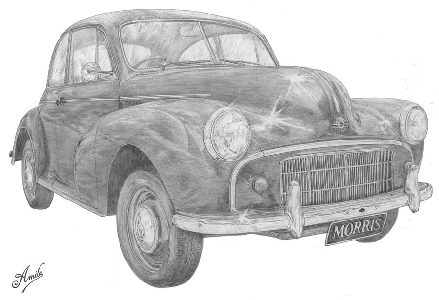 Morris Minor 1949 Drawing by Amila Maestro | Fine Art America