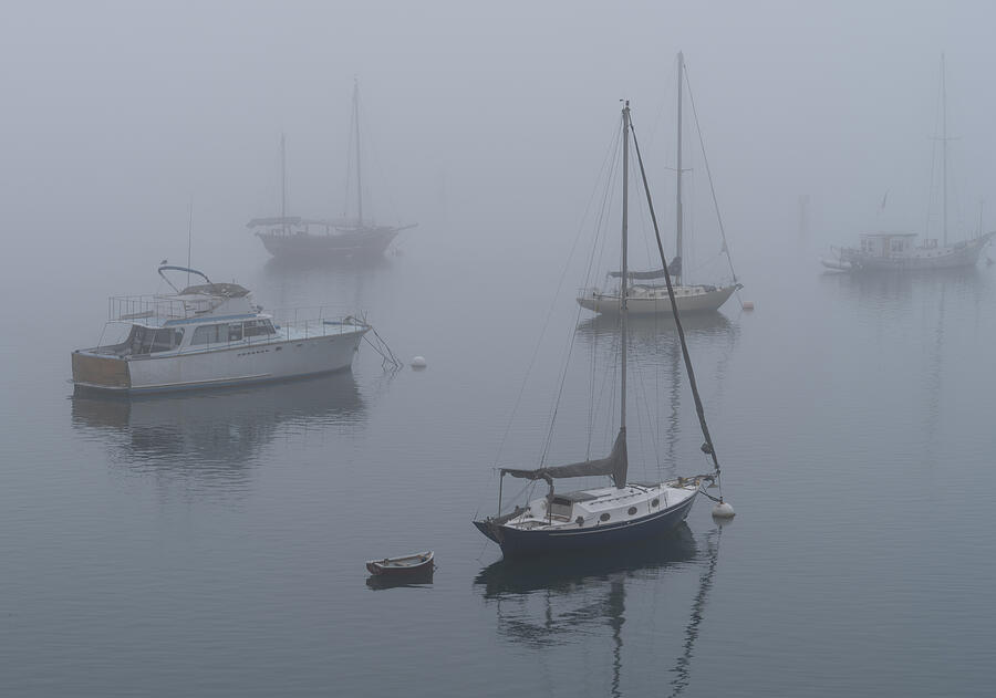 Boat Photograph - Morro Bay Fog by John Mandeville