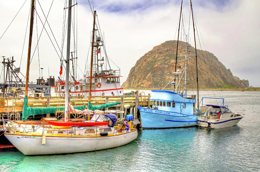 Boat Photograph - Morro Bay Marina and Rock by Donna Kennedy