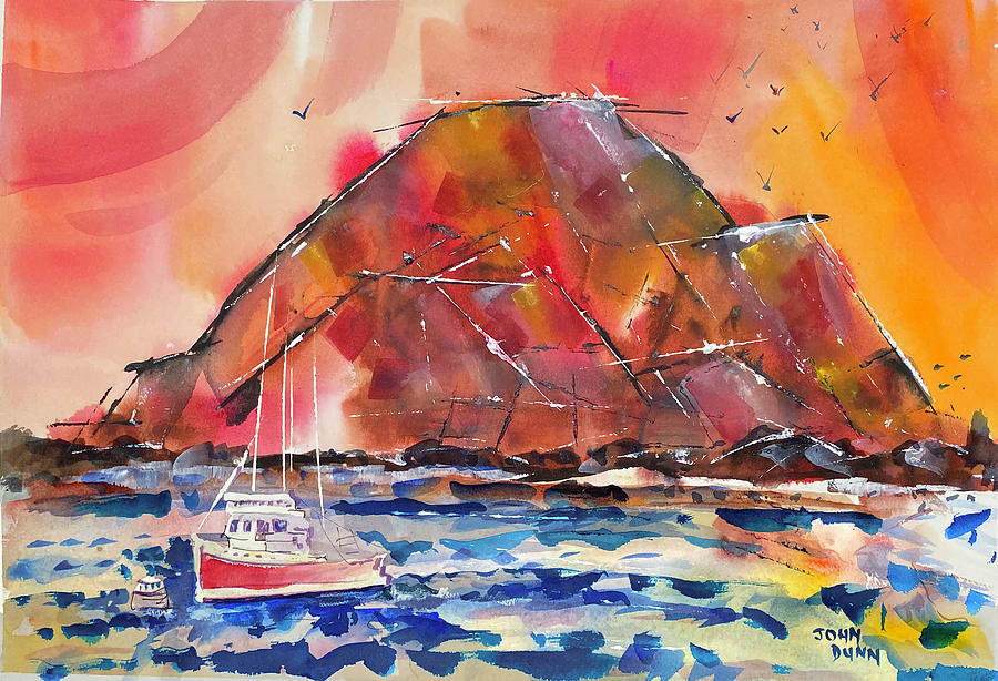 Morro Bay Sun Painting by John Dunn