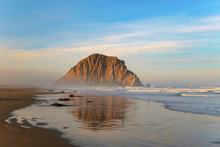 Morro Rock Morning Reflection Photograph by Matthew DeGrushe