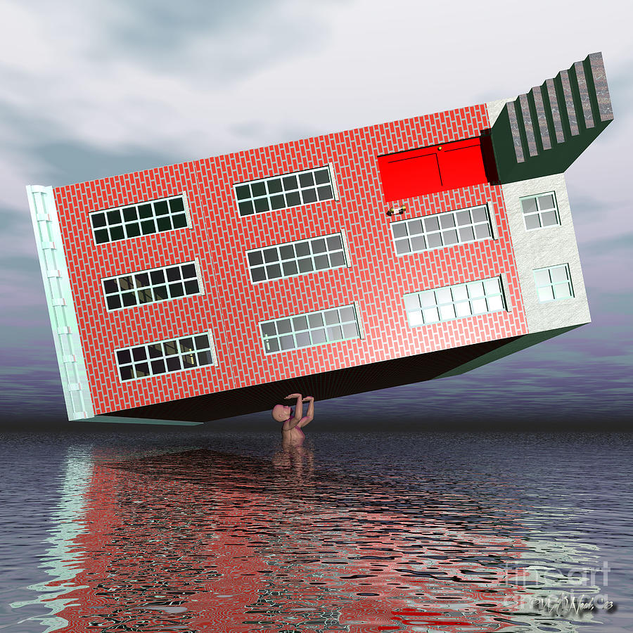 Architecture Digital Art - Mortgaged by Walter Neal