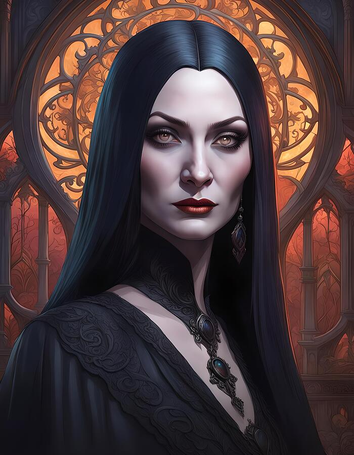 Morticia Addams #3 Painting by CIKA Gallery - Fine Art America