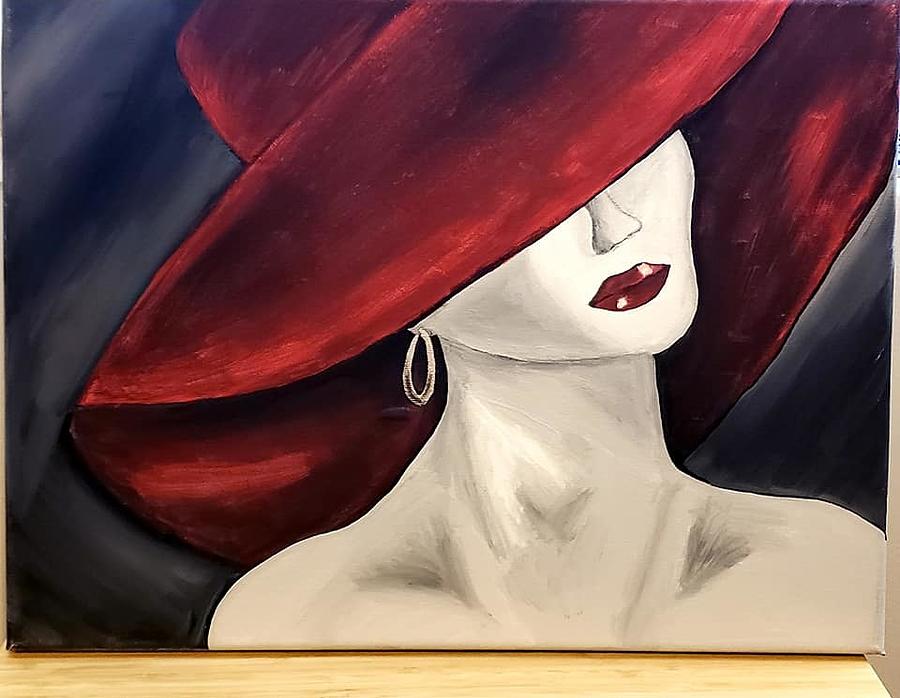 Hat Painting - Morticia by Jessica Cole