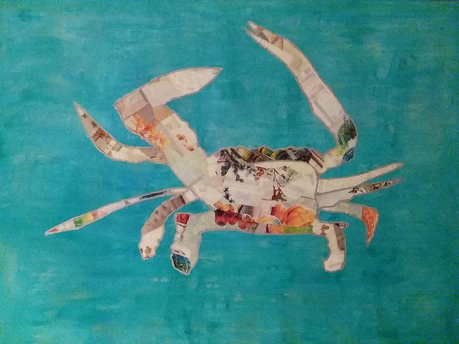 Crab Painting - Mosaic Crab by CG Abrams