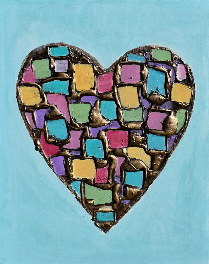 Mosaic Heart Painting by Amanda Dagg