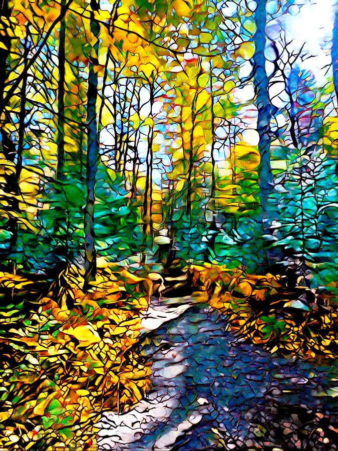 Mosaic Landscape Forest Design 283 Digital Art by Lucie Dumas
